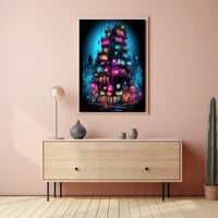 Neon Cityscape Poster