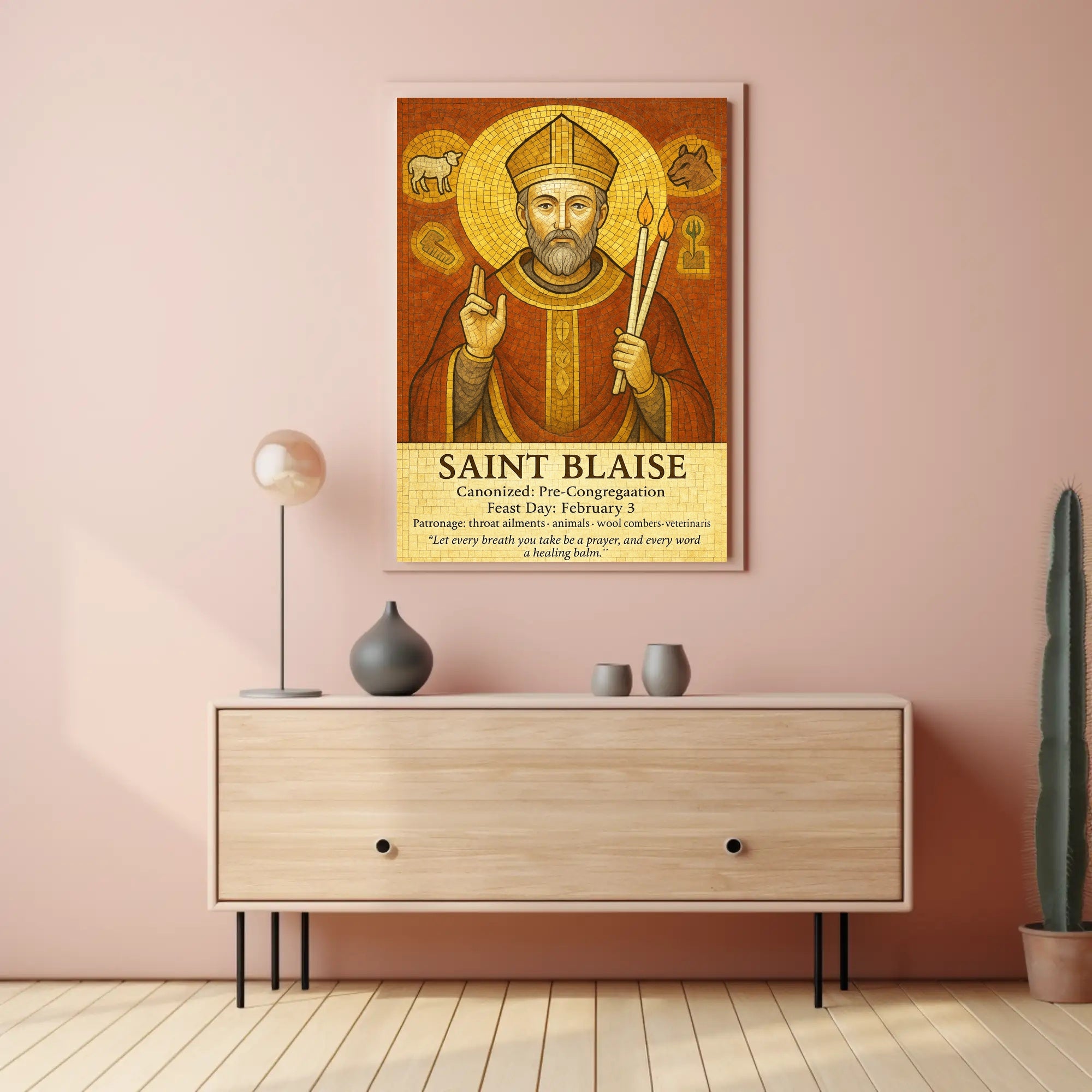 Saint Blaise Patron of Throat Ailments Poster PosterGoat