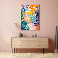 Vibrant Watercolor Forest Scene Abstract, Artistic, or Pop Culture Poster