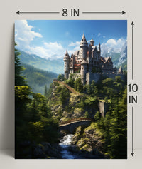 Enchanted Castle In The Mountains Poster PosterGoat
