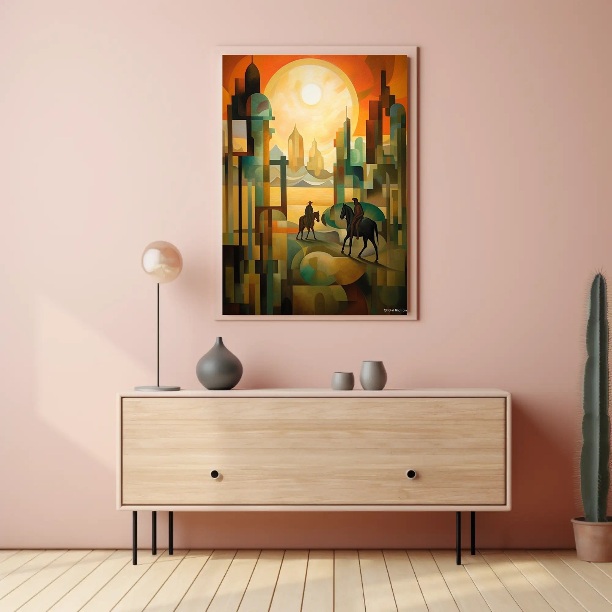 Surreal Journey Through Geometric Landscapes Poster