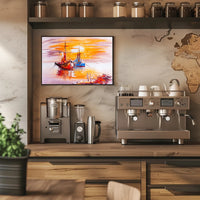 Tranquil Harbor at Sunset Poster