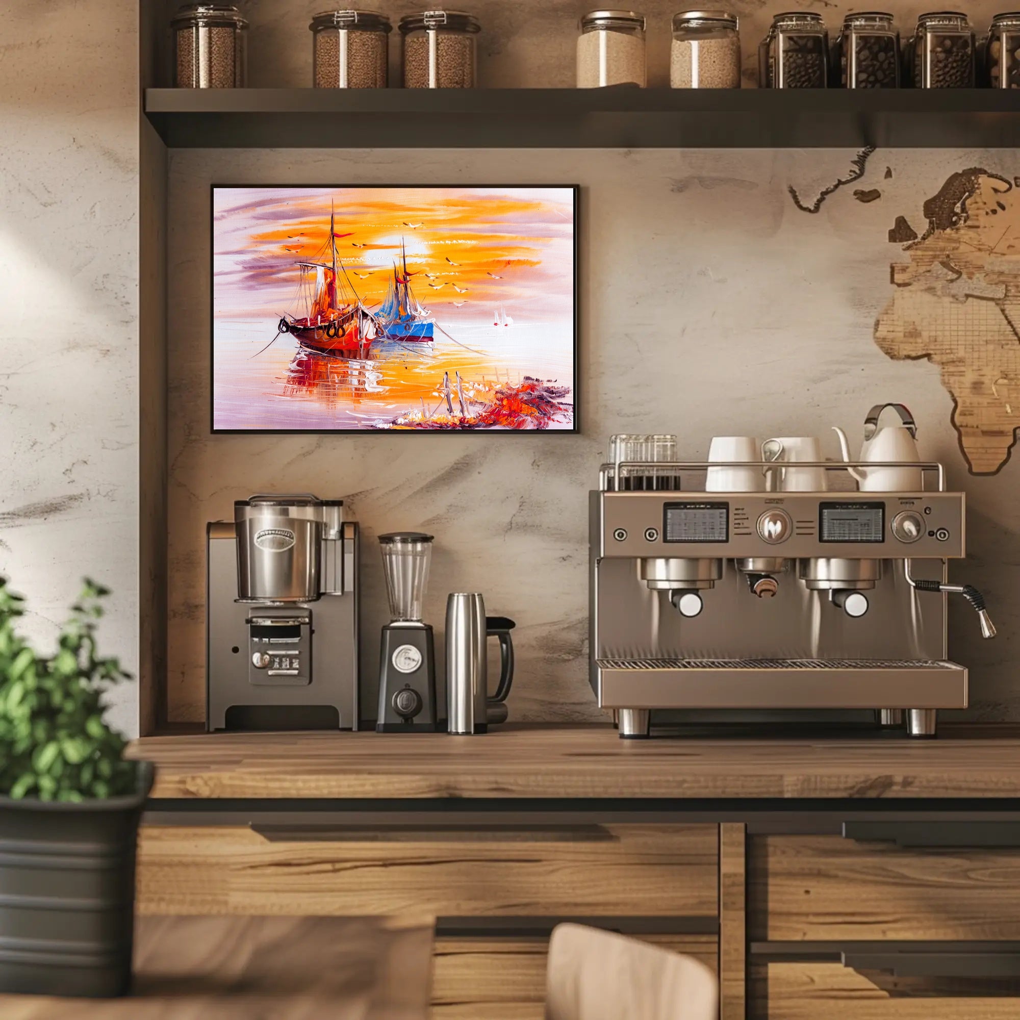 Tranquil Harbor at Sunset Poster