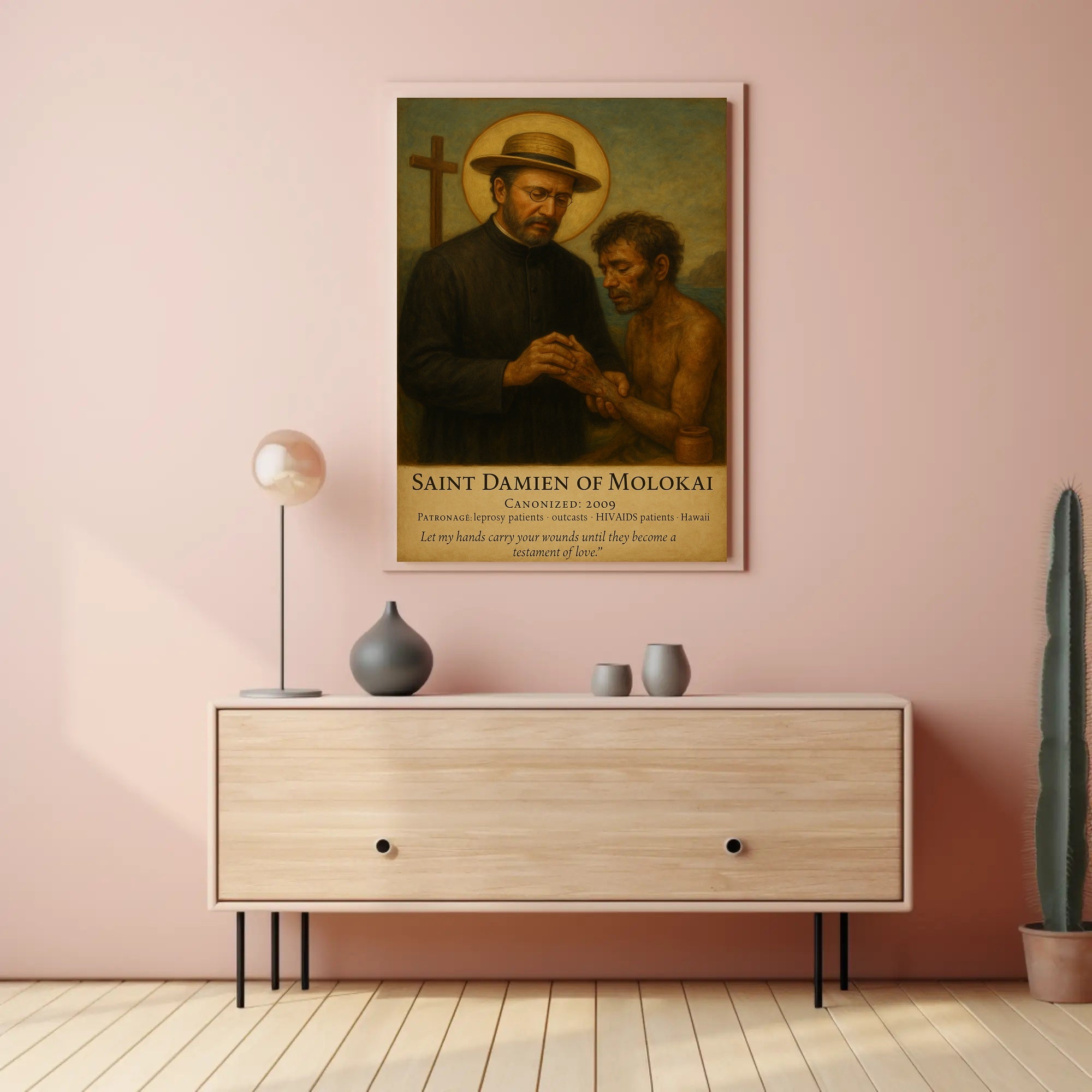Saint Damien Reverent Compassion Cultural or Heritage Poster