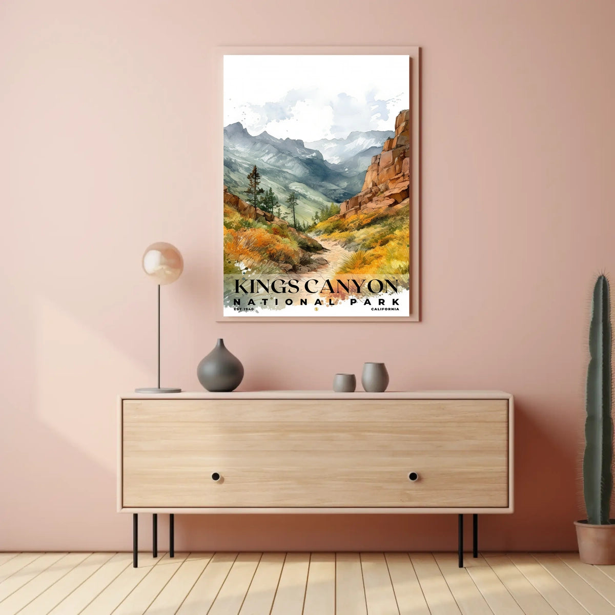 Kings Canyon Watercolor Wall Art Poster