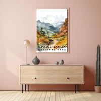 Kings Canyon Watercolor Wall Art Poster