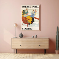 Vintage Luxury Winter Retreat in Swiss Alps Travel Poster PosterGoat