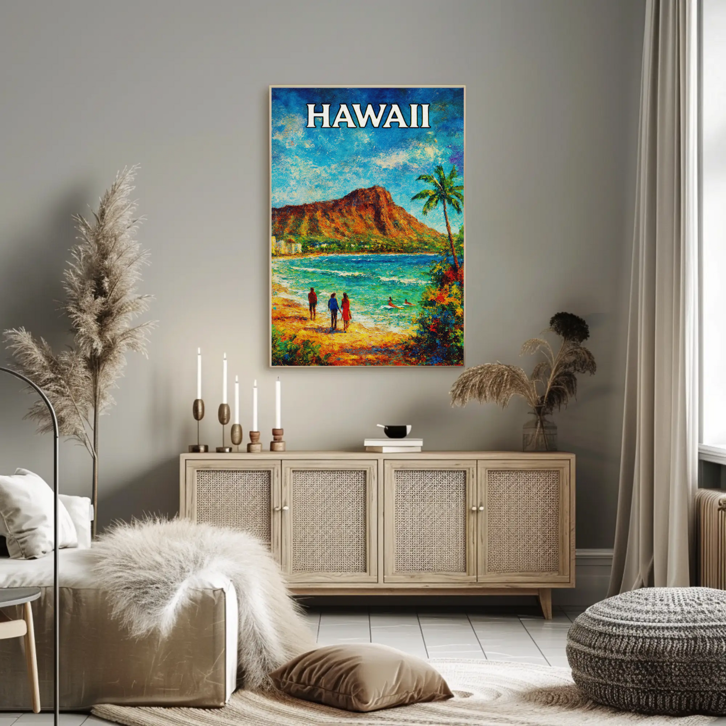 Hawaii Diamond Head Beach Walk Landscape Poster