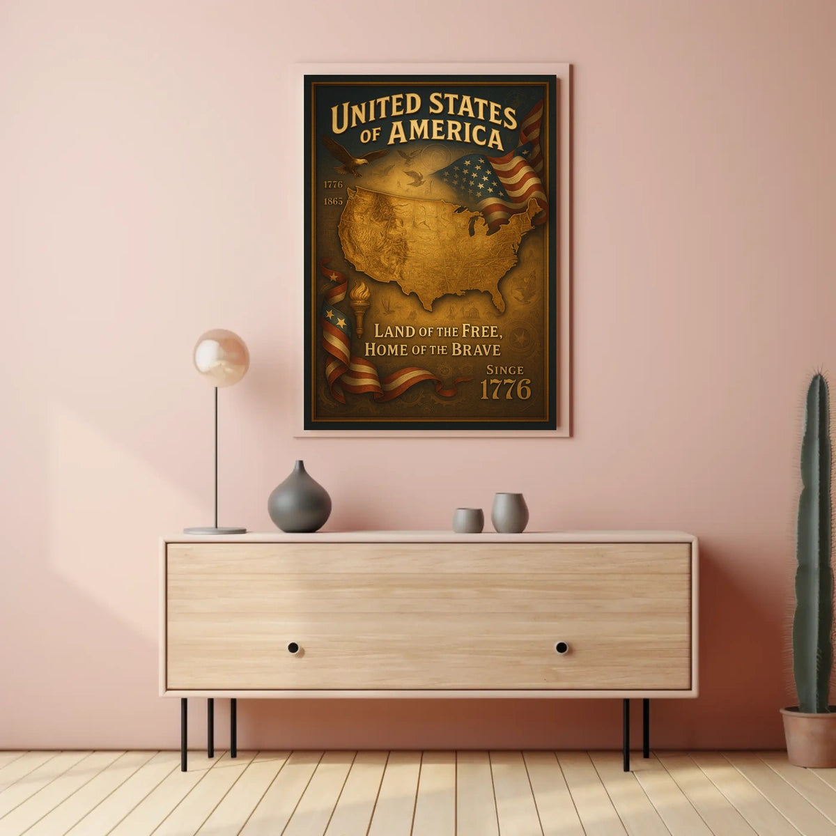 United States of America Land of the Free Poster