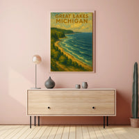 Great Lakes Scenic Landscape Impressionist Travel Poster