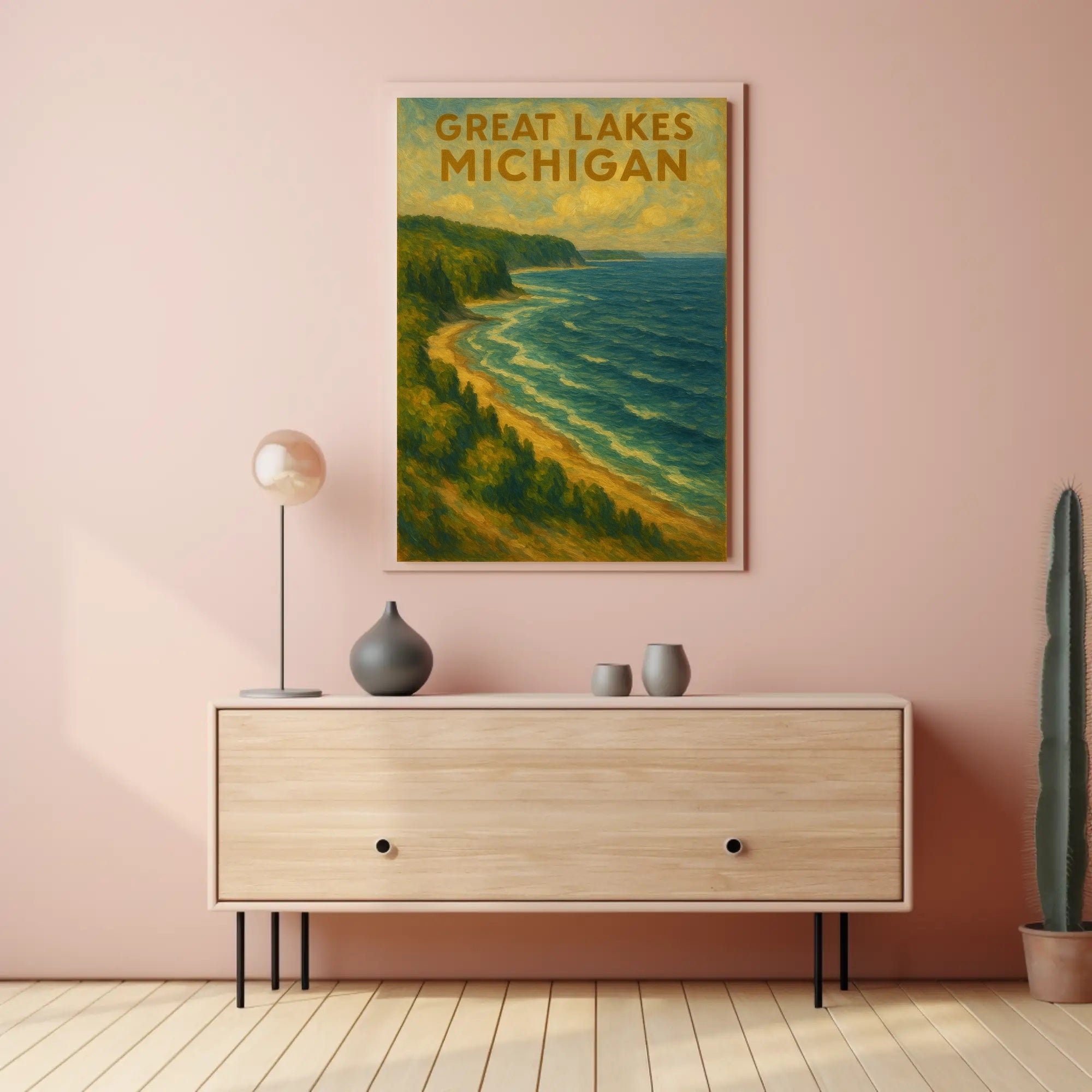 Great Lakes Scenic Landscape Impressionist Travel Poster