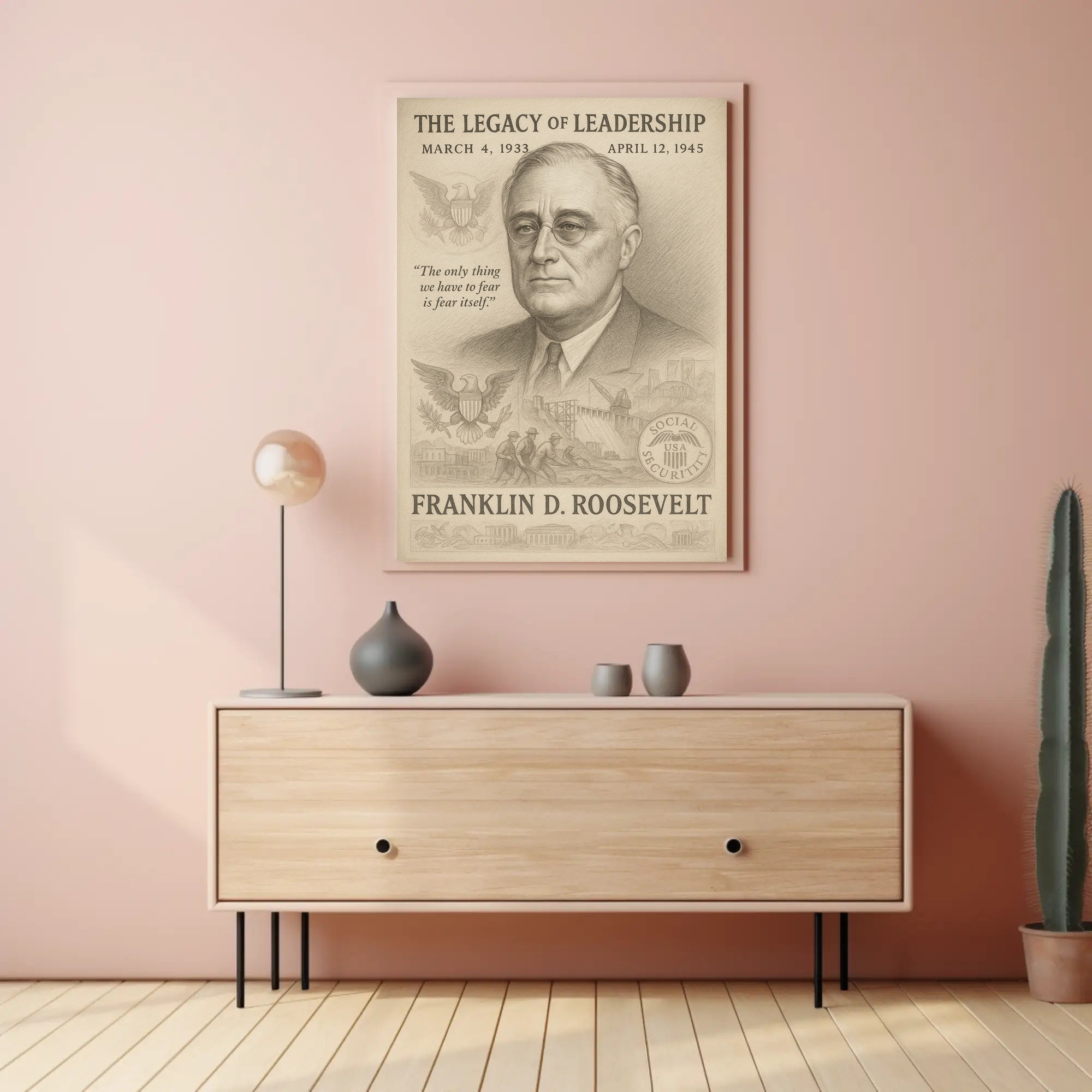 Franklin D. Roosevelt Legacy of Leadership Poster PosterGoat