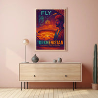Turkmenistan Vintage Travel Poster with Cultural Elements PosterGoat