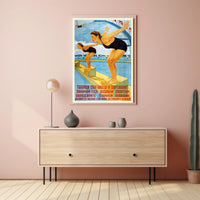 Soviet Union Water Sports Propaganda Vintage Sports Poster