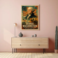 George Washington 1st President of the United States Layered Digital Collage Poster