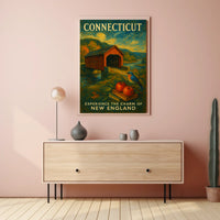 Connecticut Poster Discover The Beauty Rustic Americana Fans