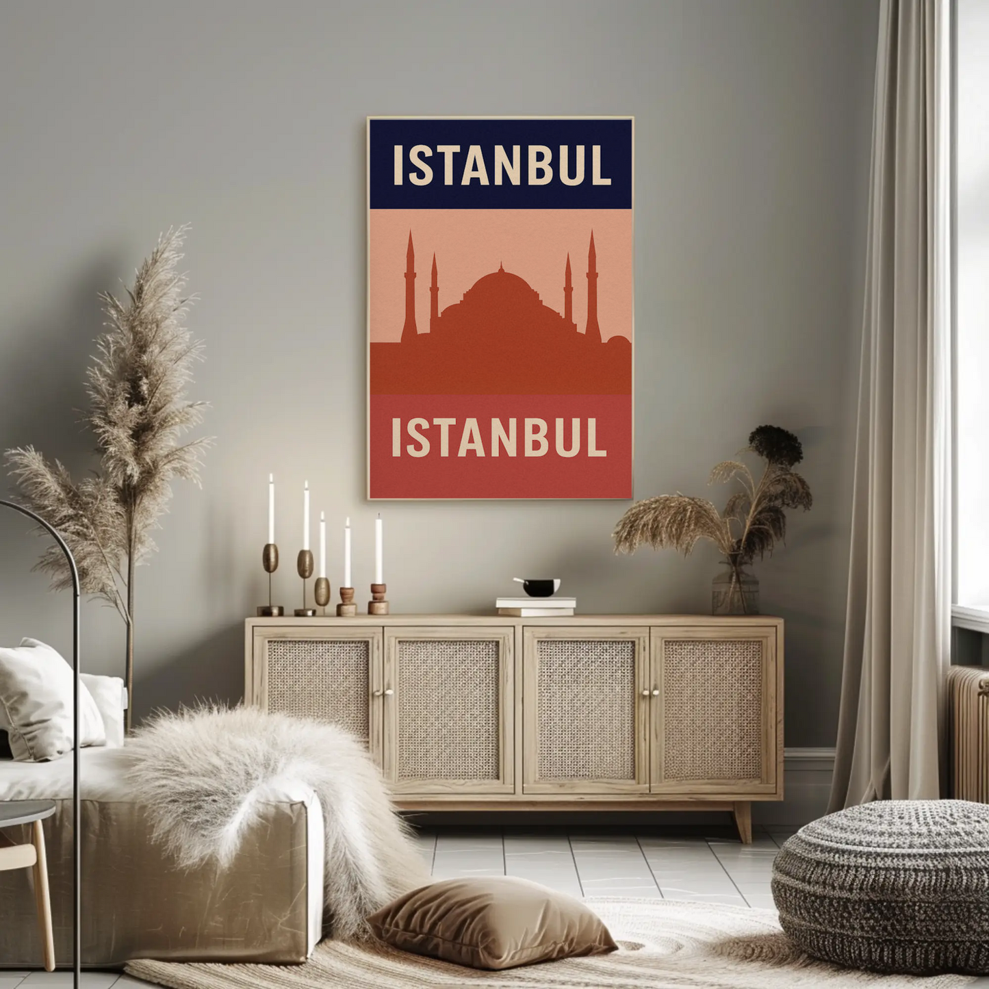Istanbul Turkey Mosque Silhouette Minimal Poster