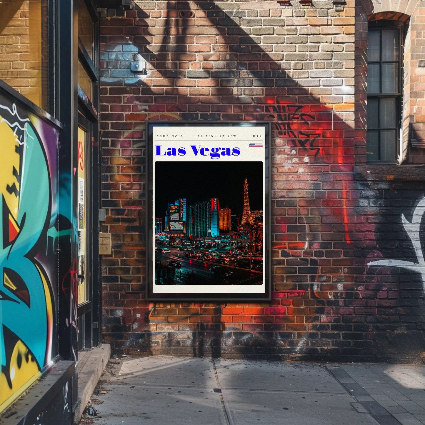 Vintage Poster Las Vegas Strip Night Lights