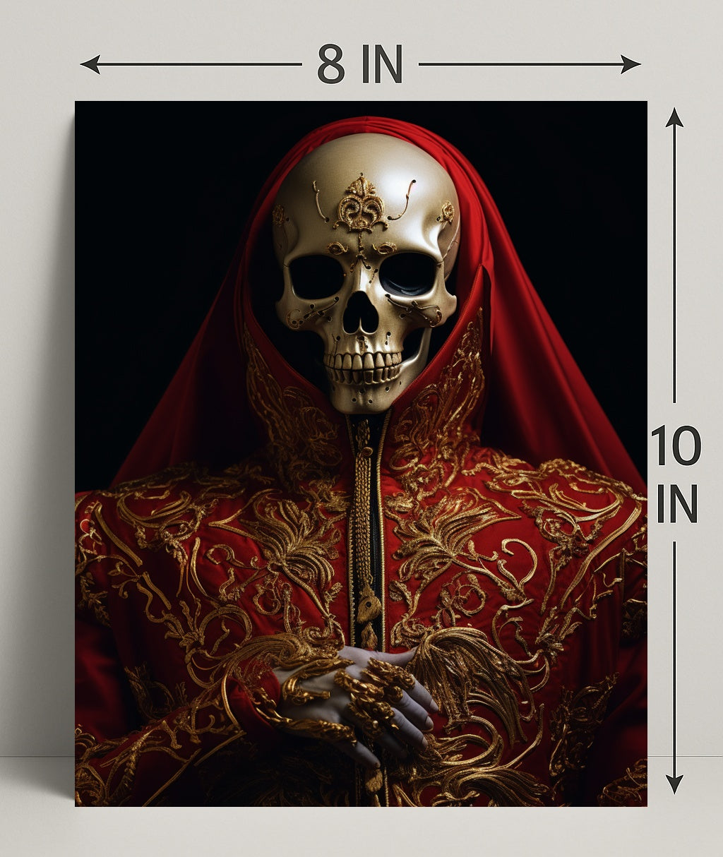 Regal Elegance In Red And Gold Poster PosterGoat