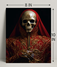 Regal Elegance In Red And Gold Poster PosterGoat