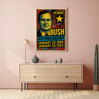 George H. W. Bush 41st President of the United States Graffiti Pop Art Poster