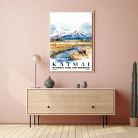 Katmai Watercolor Wall Art Poster