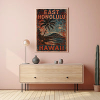 East Honolulu Wanderlust Vintage Travel Poster