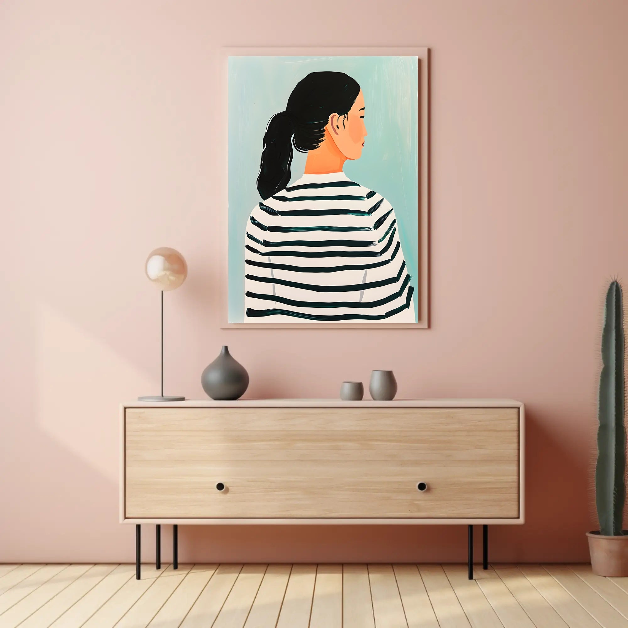 Striped Serenity Poster Modern Abstract Wall Art Print