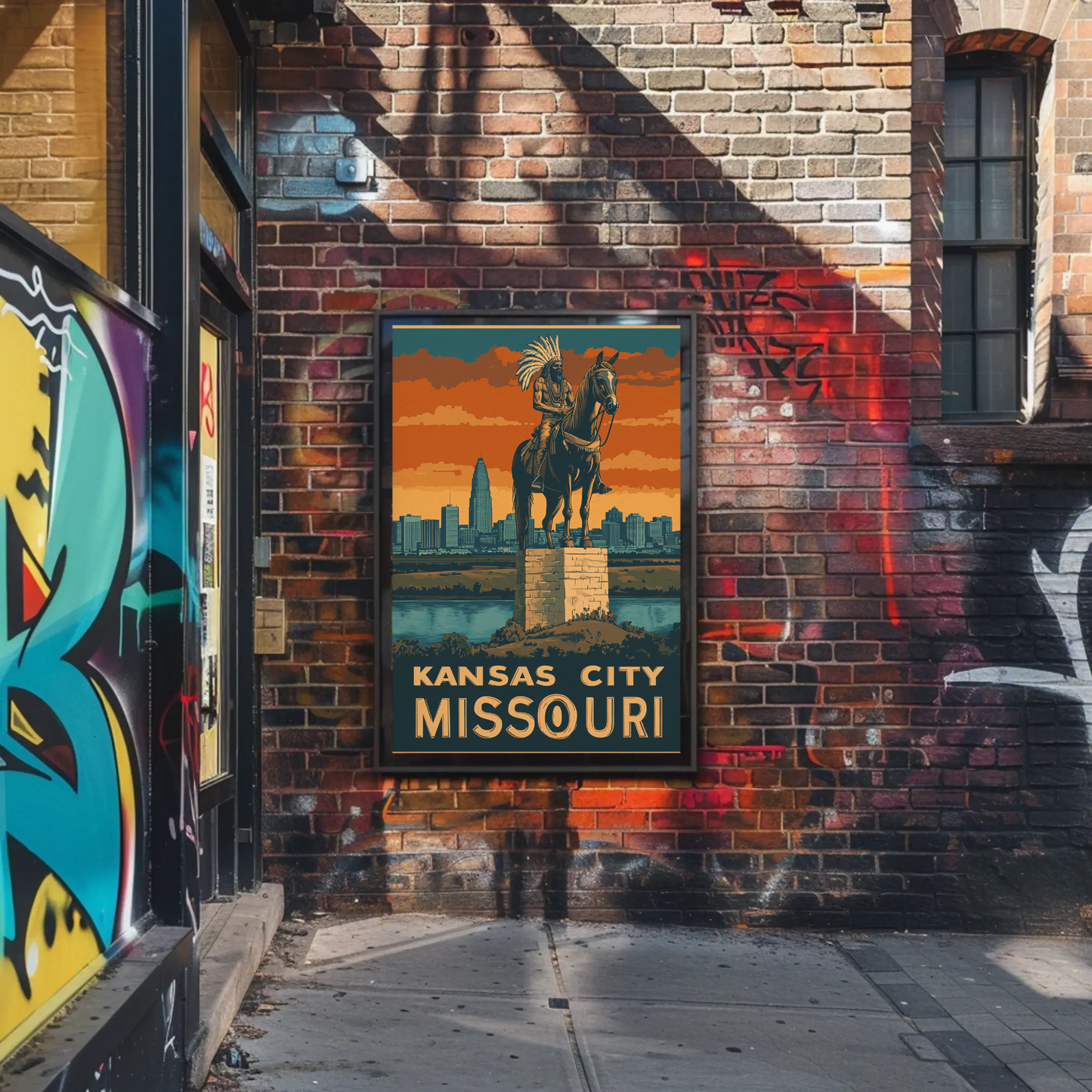 Kansas City Missouri Vintage Poster - Native Monument