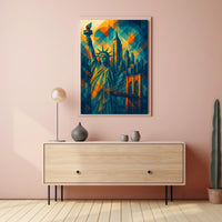New York City Architecture Poster Abstract Wall Art