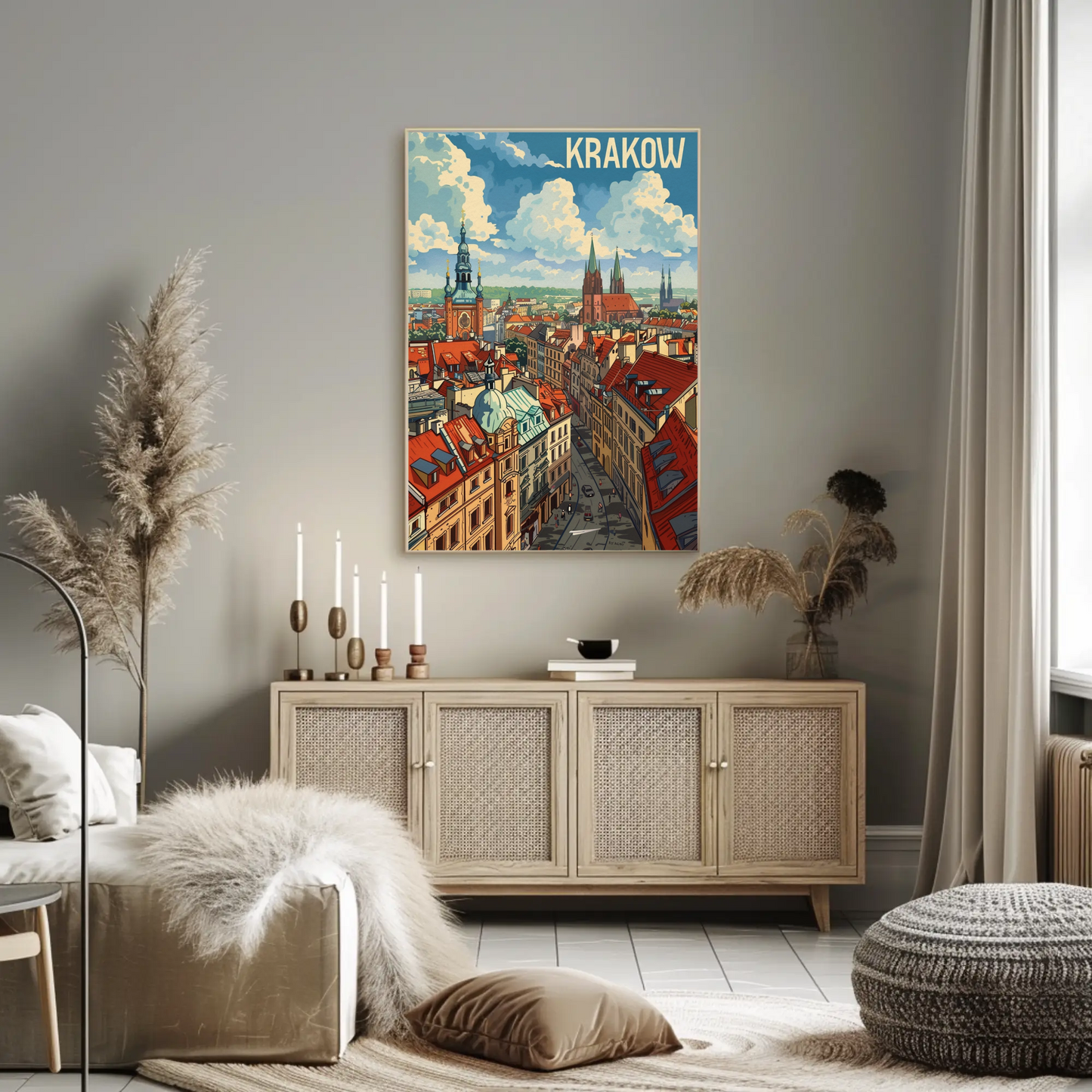 Historic Rooftops Of Krakow Poland Travel Poster