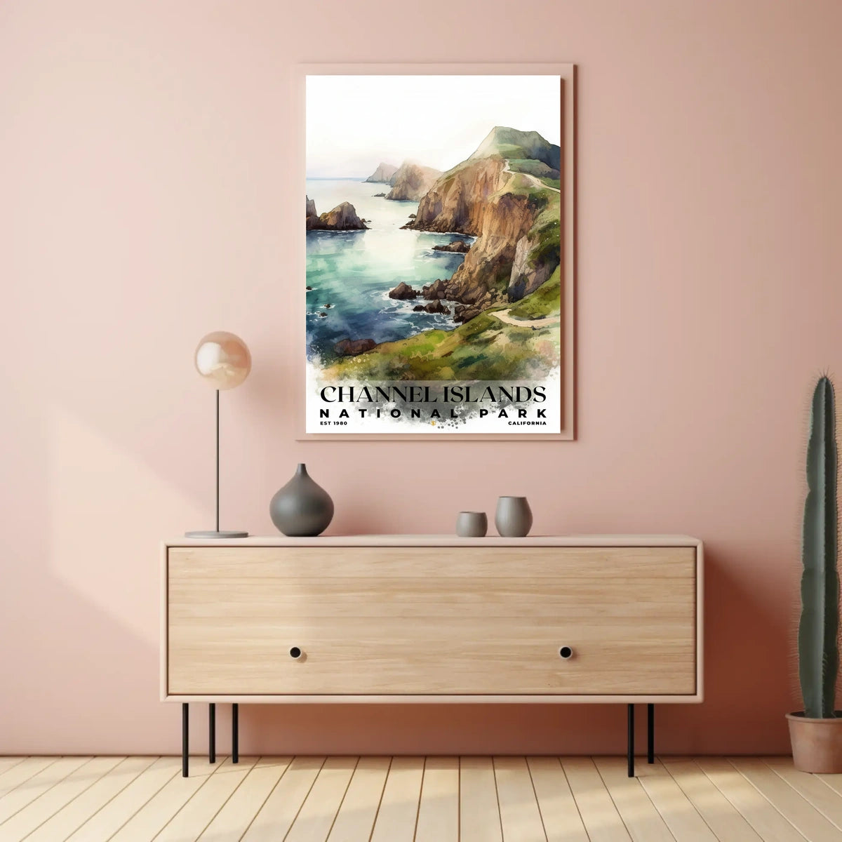 Channel Islands Watercolor Wall Art Poster