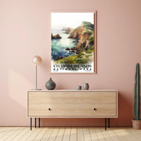 Channel Islands Watercolor Wall Art Poster