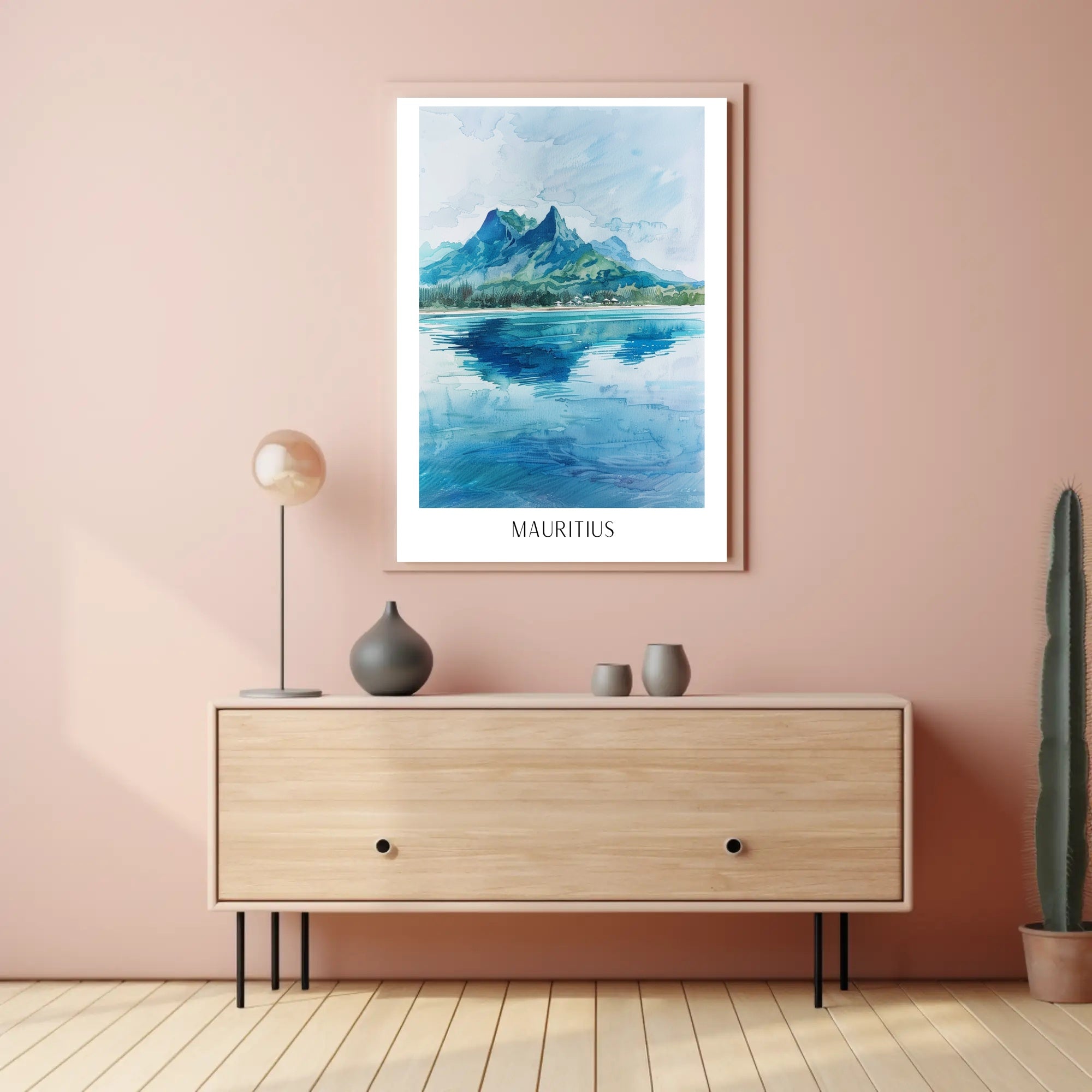 Serene Mauritius Coastal Landscape — Travel Poster PosterGoat
