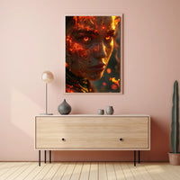 Fiery Mythical Character Surreal Fantasy Art Poster PosterGoat