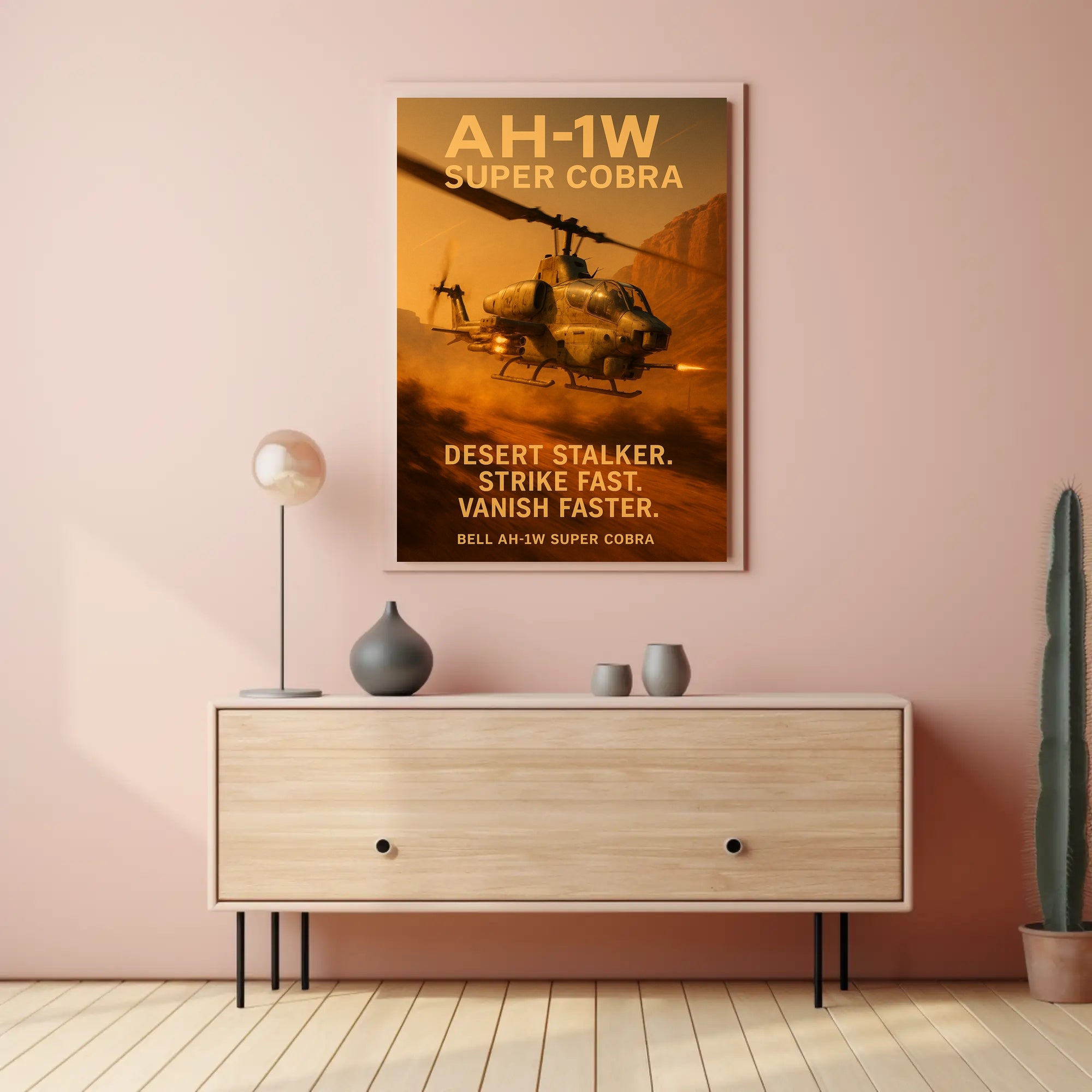 Bell AH-1W Super Cobra in Arid Desert Military Recruitment Poster
