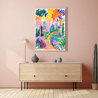 Vibrant Expressionist Garden Scene - Artistic Poster