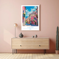 Colorful Streets of Girona Poster