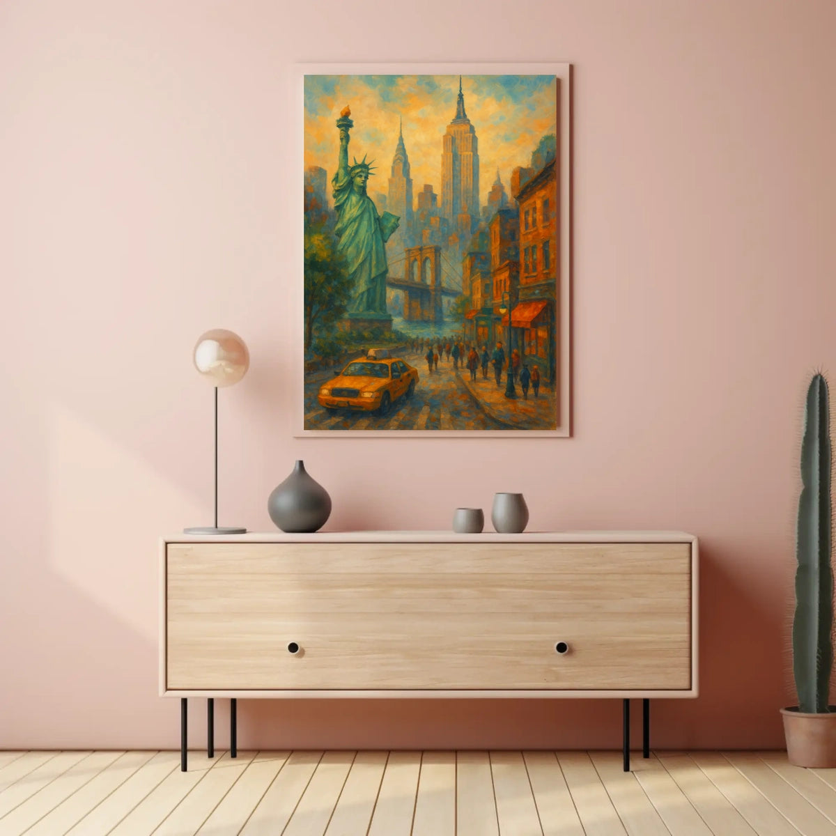 New York City Skyline Poster Modern Travel Wall Art