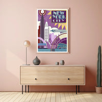 New York City Art Deco Poster Geometric Skyline Wall Art