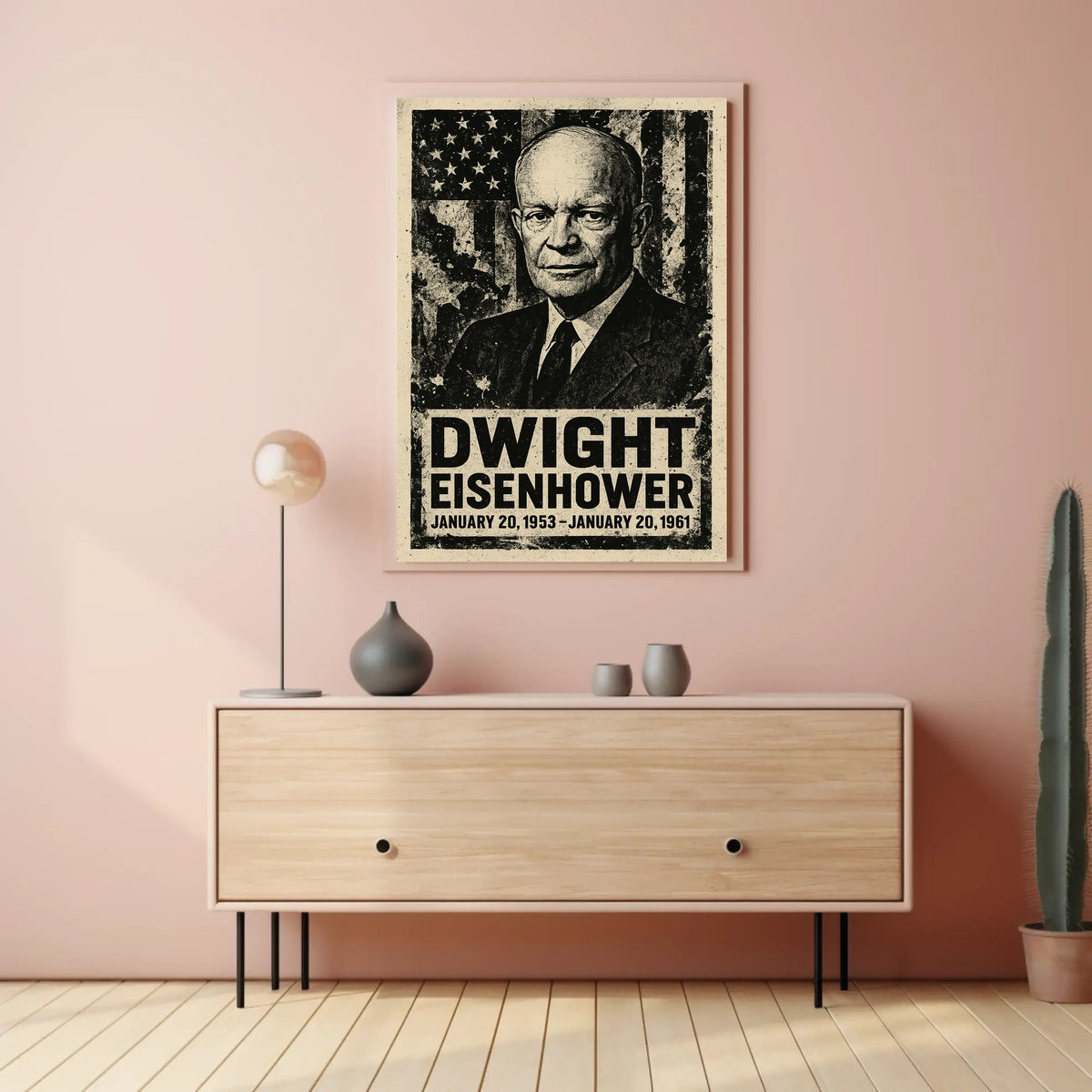 Eisenhower Vintage Patriotism US Flag Collector Poster