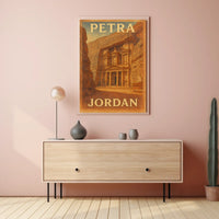 Petra Jordan Vintage Travel Poster