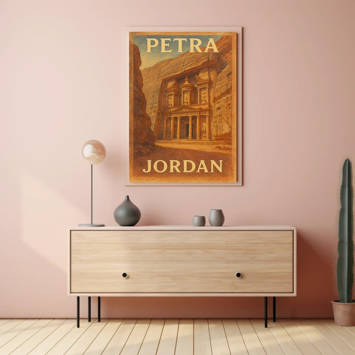 Petra Jordan Vintage Travel Poster