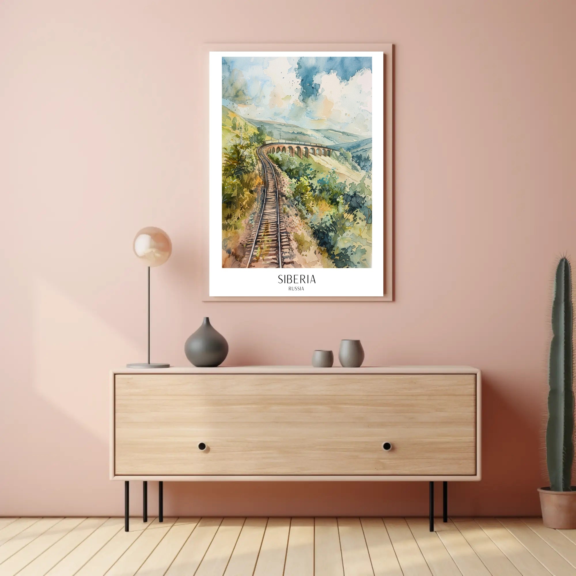 Siberian Railway Adventure in Watercolor Travel Poster PosterGoat