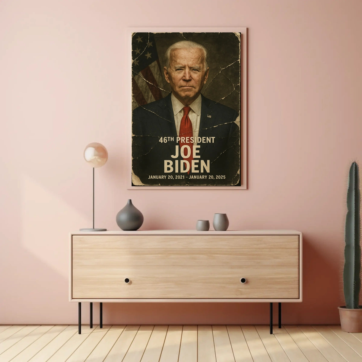 Joe Biden 46th President of the United States Damaged Photograph Poster