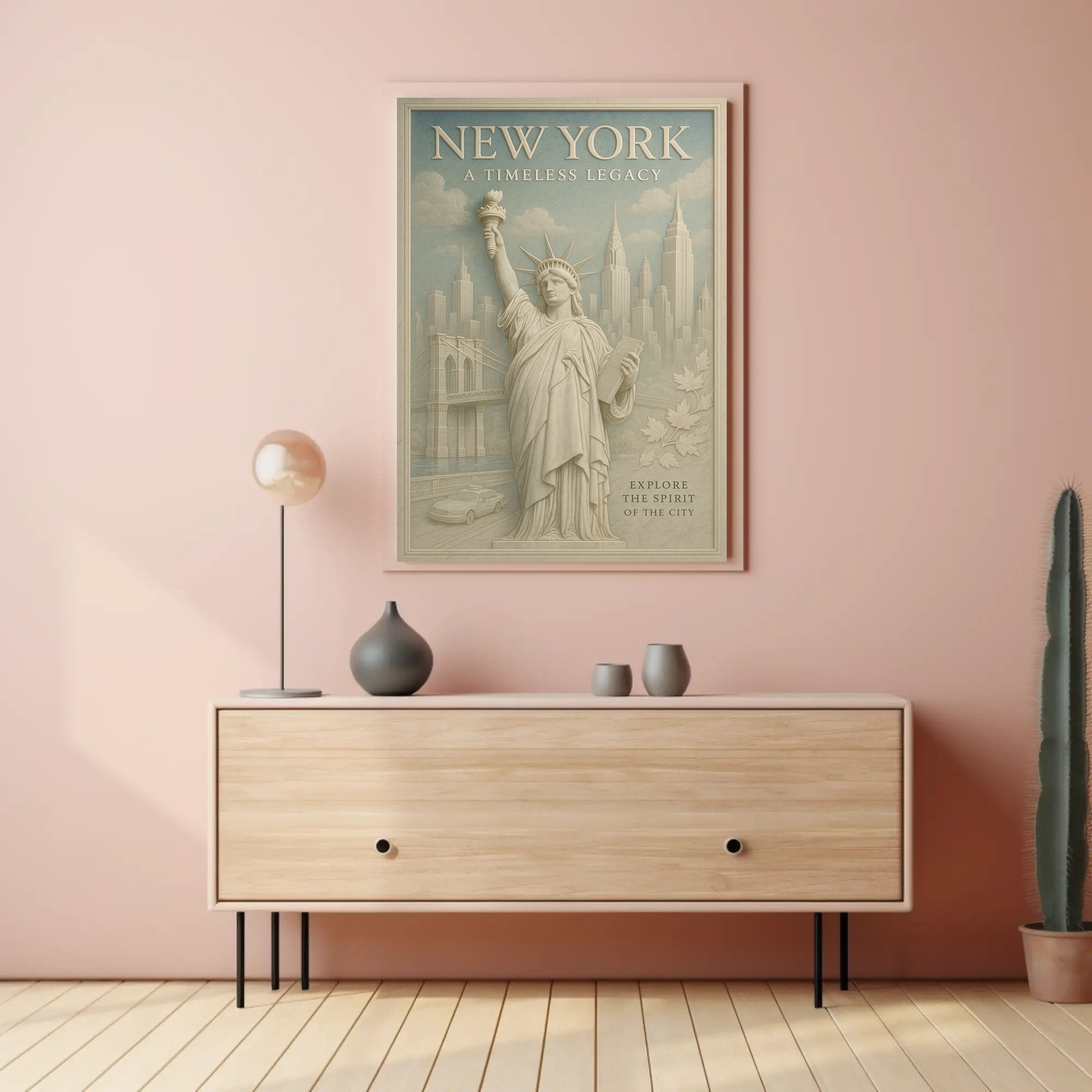 New York City Poster Vintage Elegance Travel Wall Art