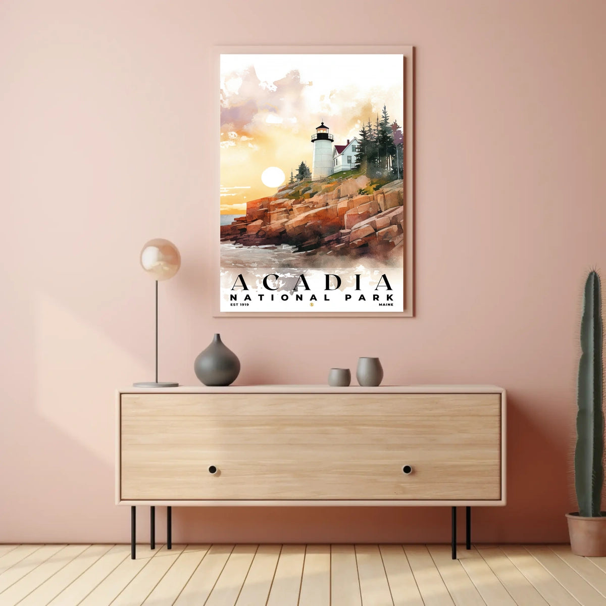 Acadia Watercolor Wall Art Poster