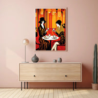 Vintage Café Society Travel Poster Art Print for Home Decor