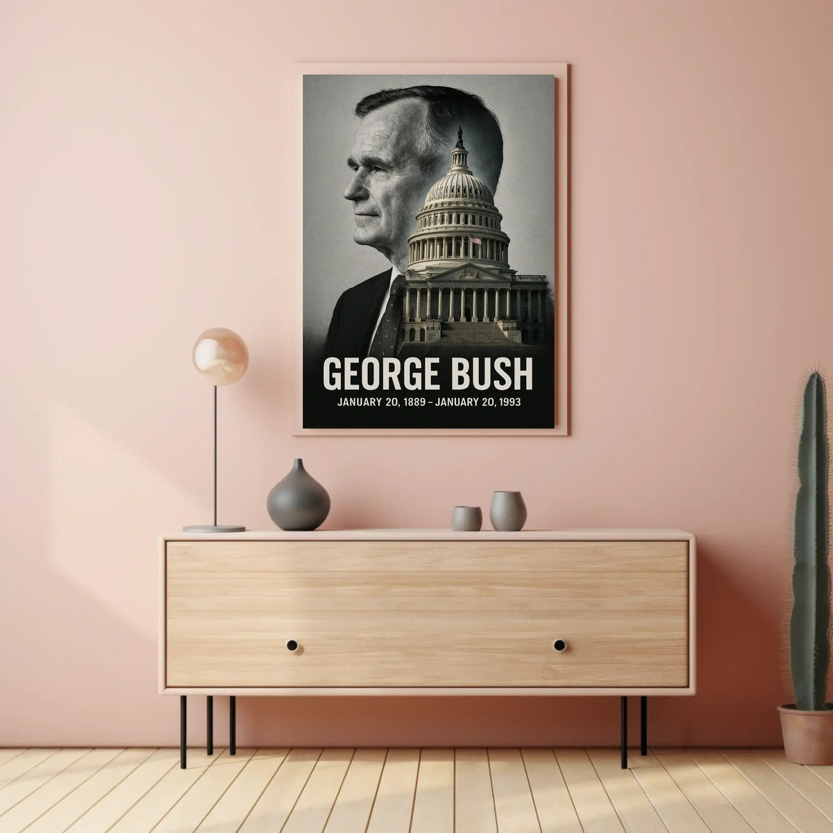 George H. W. Bush 41st President of the United States Reflections Poster