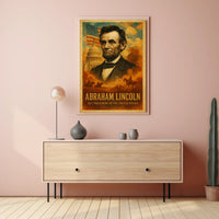 Abraham Lincoln 16th President of the United States Layered Digital Collage Poster